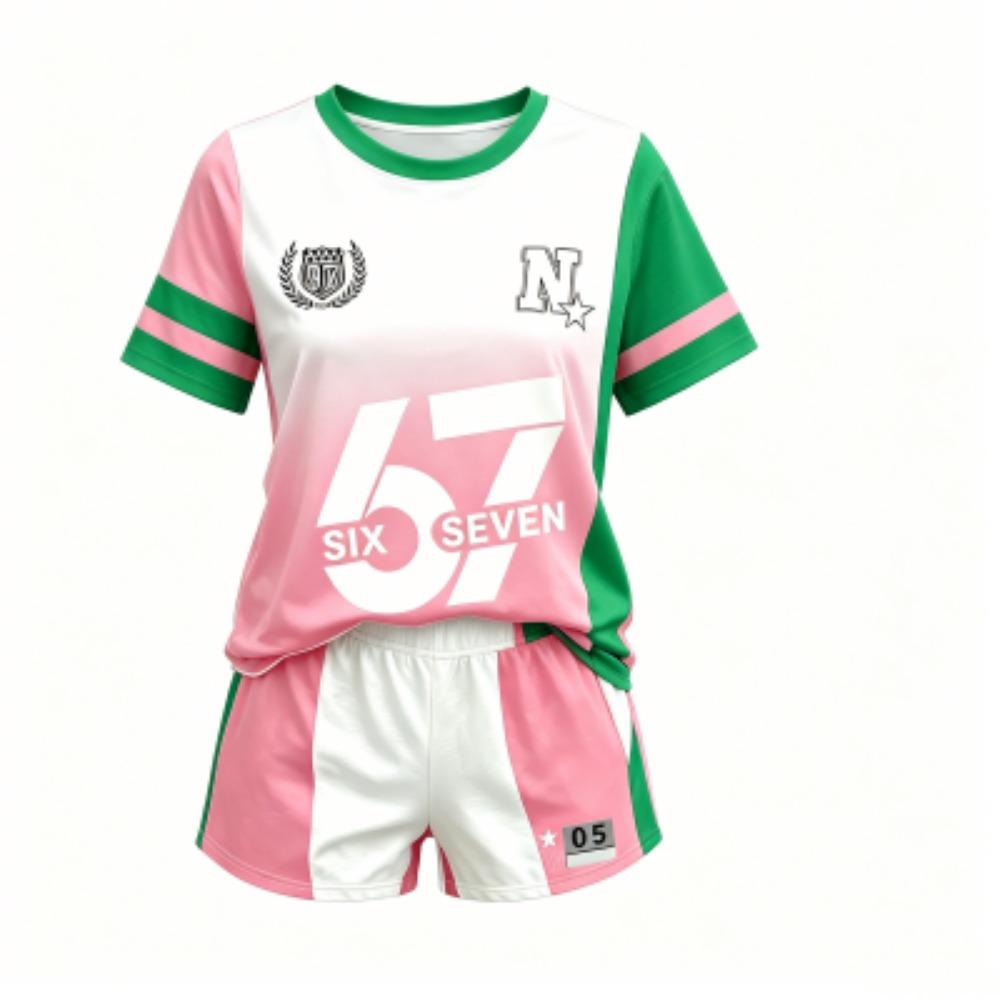 Fashion Leisure Vacation Outdoor Street Kids T-shirt and Shorts 2 Piece Set Summer Home Casual Outfit Boy and Girl's Sports Set