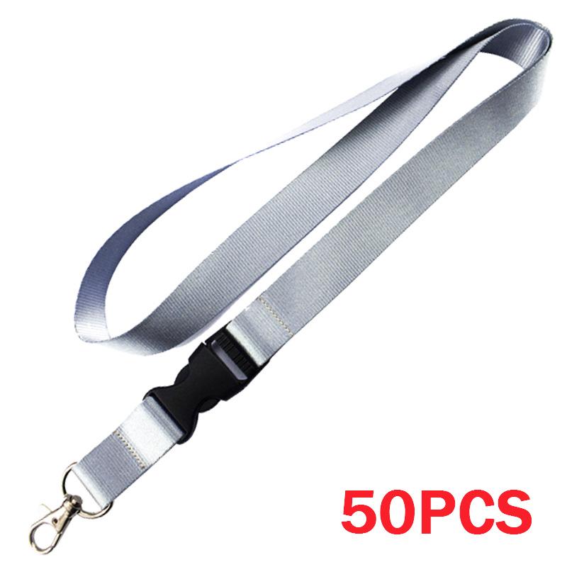 50pcs/lot Custom Printed Lanyard For Keys Badge Holder Staff Cards My Logo Company Name Personalized Printing With Buckle