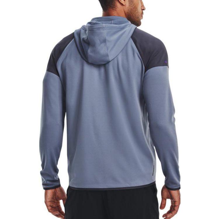 Under Armour Rush All Purpose Fz Solid Logo Print Спортивная повседневная куртка с капюшоном Мужская куртка Фиолетовый 1373719-767