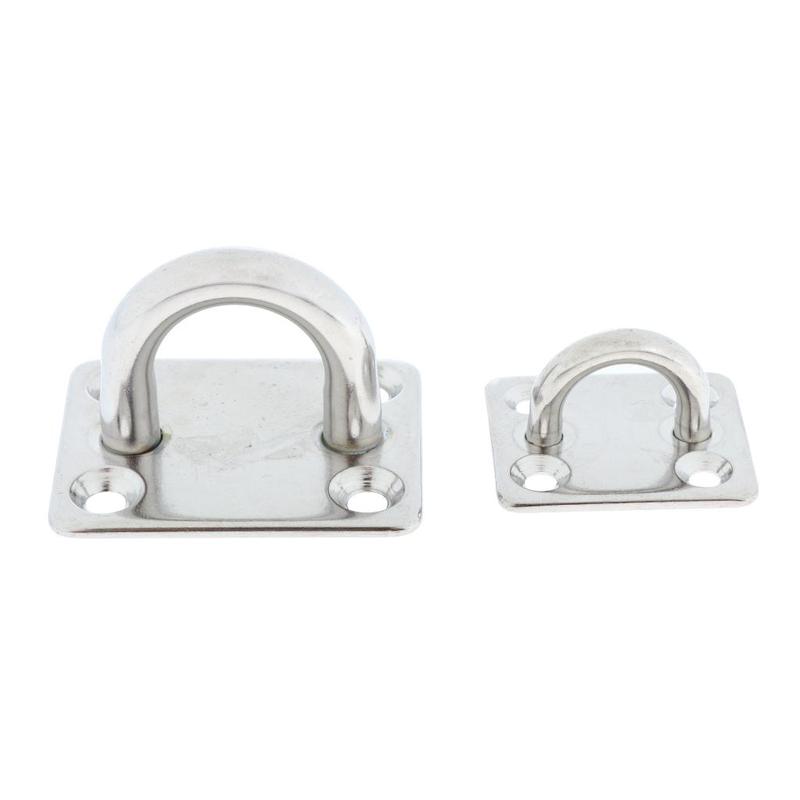 Stainless Steel Pad Eye Plate Square Hook Bracket for Boat Marine Equipment Sailing Shade Sail Yacht Accessories