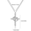 Золоченая 14K цепочка с крестом-короной и бриллиантами для женщин