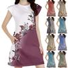 Женское повседневное платье без рукавов с цветочным принтом и круглым вырезом