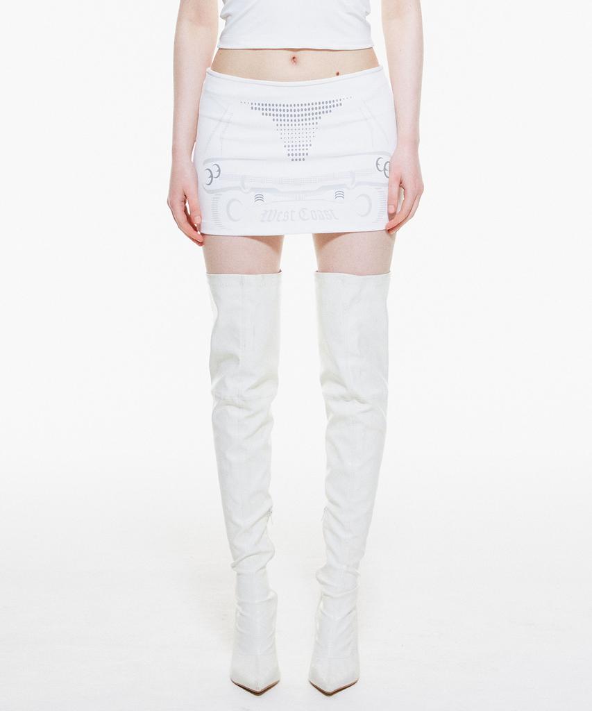 Buddy Low Rider Scotch Skirt White