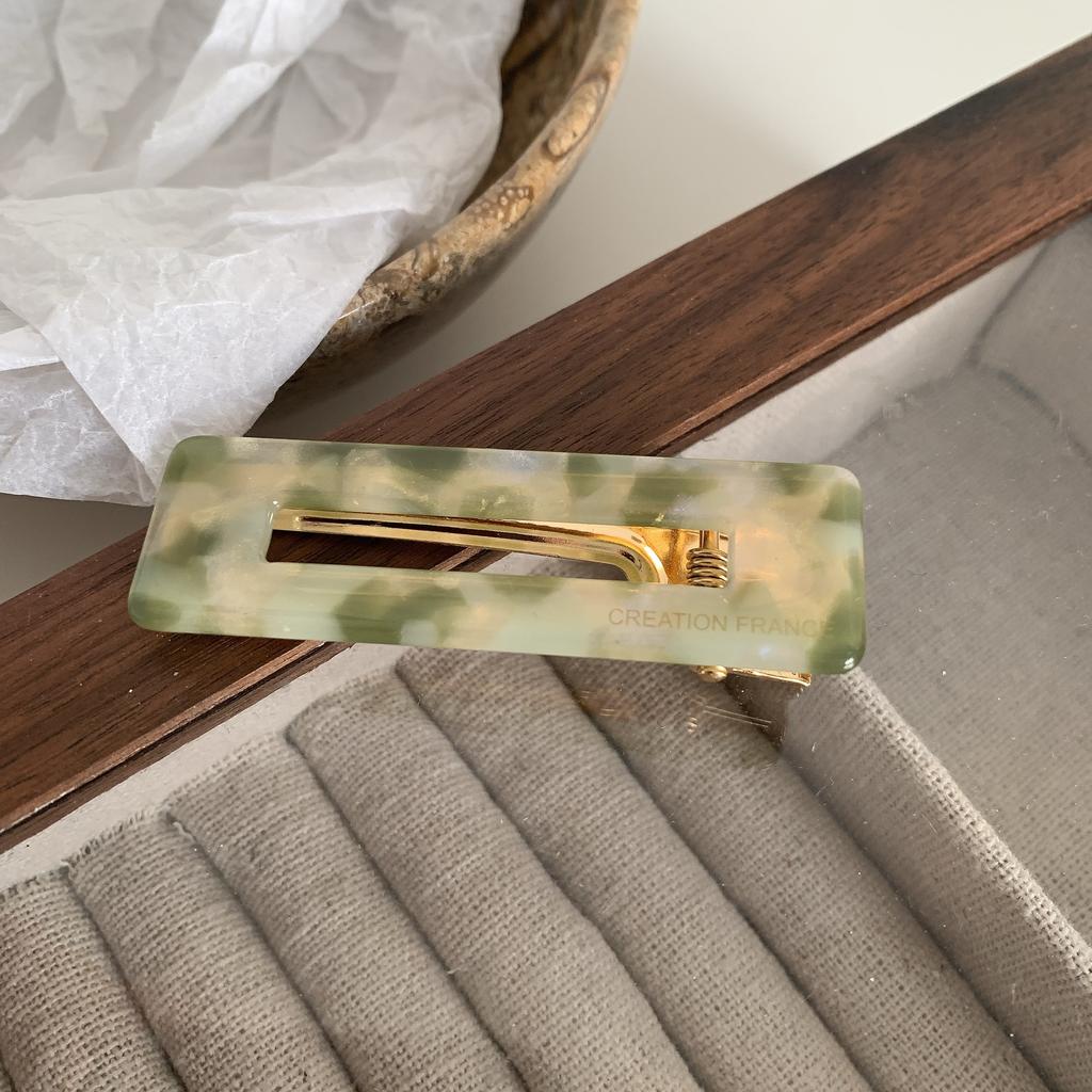 Полая квадратная заколка для волос с уксусной кислотой, черно-белая заколка для утиного клюва в шахматном порядке, заколка для утиного клюва для девочек, заколка для утиного клюва с цветочным рисунком, заколка для боковой челки