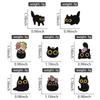 Black Cats Enamel Pins Custom Big Eyes Kitten Brooches Lapel Badges Floral Animal Cartoon Funny Jewelry Gift for Friends