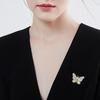 Women Brooch Faux Pearl Decor Butterfly Stainless Exquisite Vintage Anti-slip Wear-resistant Coat Collar Hat Scarf Decoration Clothes Pin Garment