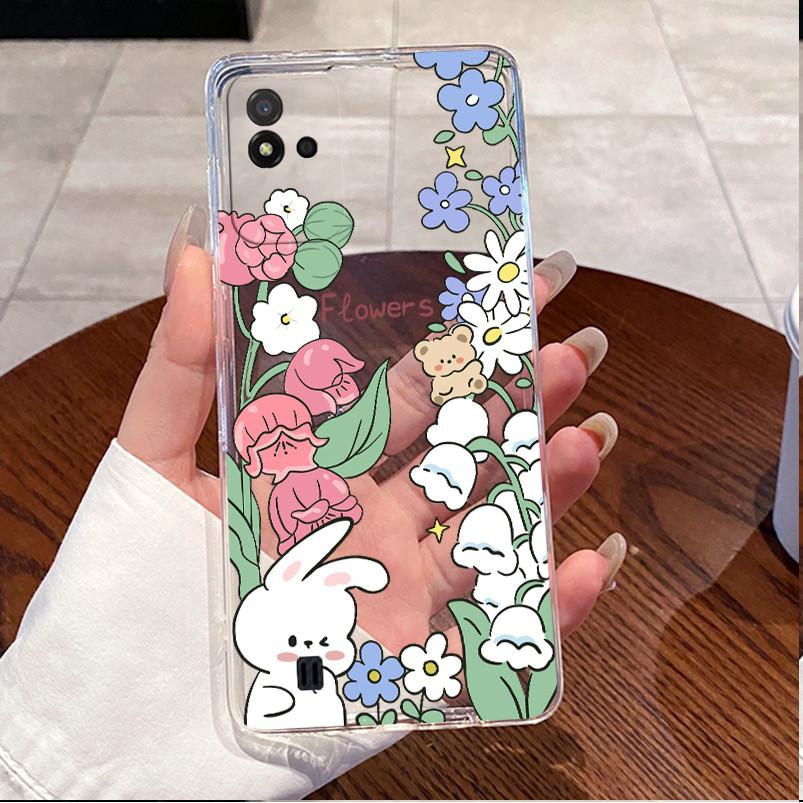 For Realme Narzo 50i RMX3235 Phone Case Luxury Cute Love Rabbit Funny Clear Soft Silicone Back Cover For Realme Narzo50i Cases