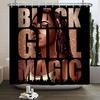 African American Woman Shower Curtain Sexy Black Girl Lady Inspirational Queen Abstract Boho Waterproof Bathroom Shower Curtain