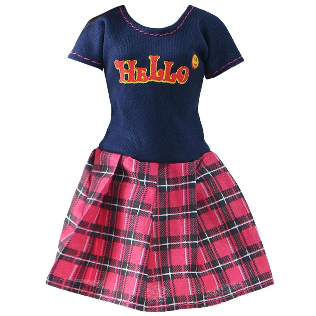 Clothes for 30cm Doll Daily Casual Outfits Pants T-shirt Skirts Mini Dress Fat Curvy Size 11.5 Inch Doll Accessories