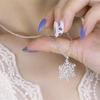 Elegant Snowflake Pendant Necklace: Japanese & Korean Style, Inlaid Diamonds, Christmas Holiday Jewelry