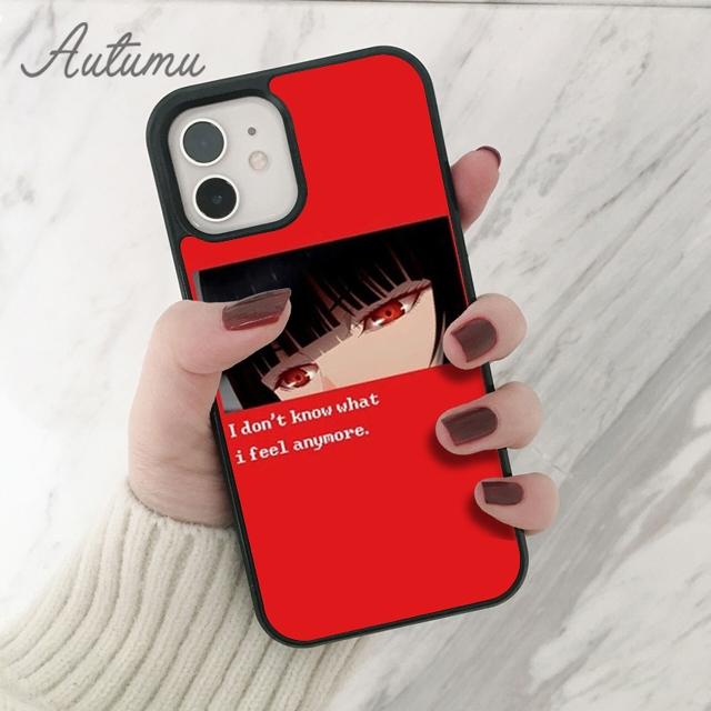 Грустный японский аниме эстетический чехол для телефона iPhone 11 12 13 14 Pro Max mini X XR XS SE 2020 6S 7 8 Plus Galaxy S21 S22 shell