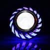 Motorcycle Headlight, LED Projector Lens, Single, Halo Angel, Devil Eye, Spotlight, Blue - DC 12-60V Compatible (Blue)