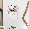 Наклейка на выключатель 'Акварельный цветок с красной пандой' для декора стены в спальне, гостиной, съемная наклейка