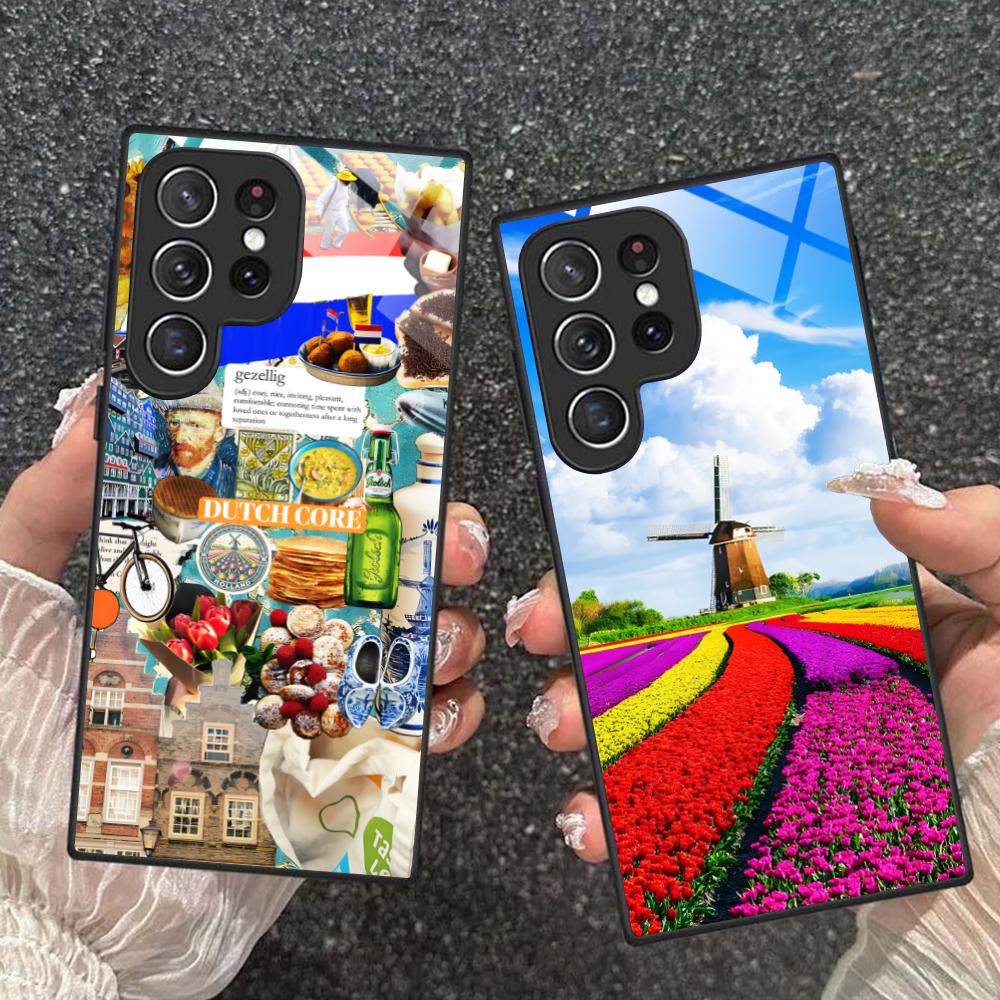 Стеклянный чехол для мобильного телефона с флагом Нидерландов для Samsung Galaxy A56 55 54 53 52 51 36 35 34 23 16 15 5G Цветная обложка