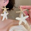 Raffia Grass Starfish Earrings Personality Star Dangle Earrings Starfish Ear Pendant  Daily