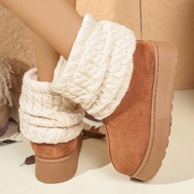 Модные зимние сапоги женские 2025 Зимние новые универсальные бархатные утепленные теплые водонепроницаемые нескользящие модные на платформе пустяк