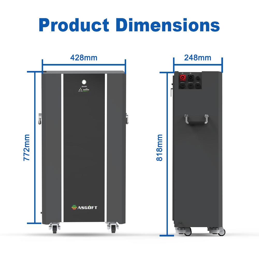 EU Stock Split Home Energy Storage 14.3kWh 15kwh 20kwh 30kWh LiFePO4 Battery with CAN Communication 51.2V 280Ah System