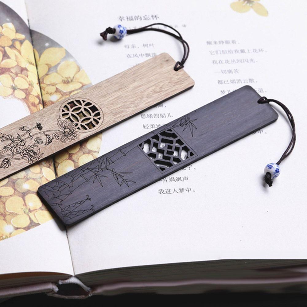 Stationery Vintage Bookmark Wooden Book Page Marker Durable Book Clip
