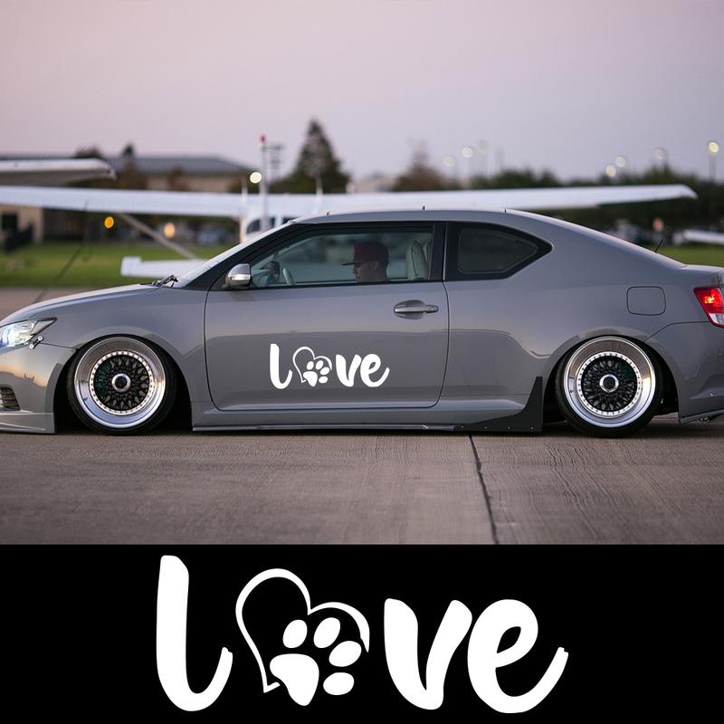 Vinyl Sticker for Car Truck Off-road SUV Van Window Bumper Auto Creative Paw Love Dog Footprint Graphic Decor Decals Accessories