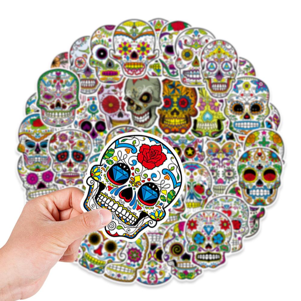 50 Pictures of Fantasy Skull Graffiti Stickers Suitcase Mobile Phone Laptop Personalized Stickers Stickers