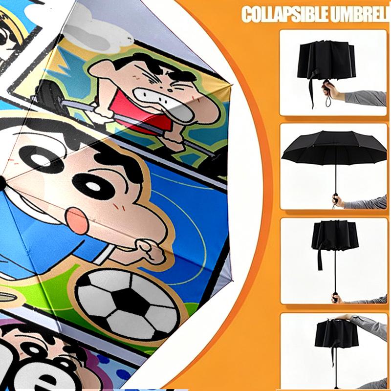 Custom Name Personalized Cartoon comics Print Umbrella, Auto Open Close, 8‑Rib Sturdy Frame, Commute Camping Hiking Use, Birthday Gift