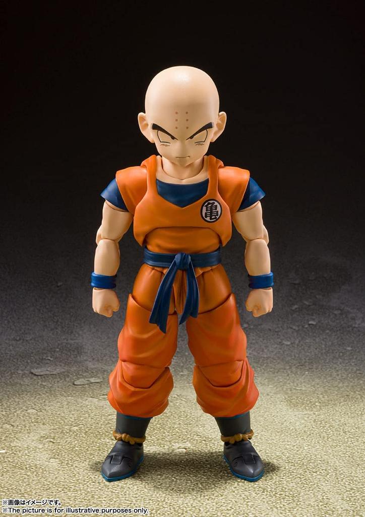 TAMASHII Dragon Ball Z Krillin Strongest Man 115mm PVC ABS Painted Movable Figure NATIONSS.H.Figuarts - Earthling's - Approx. &