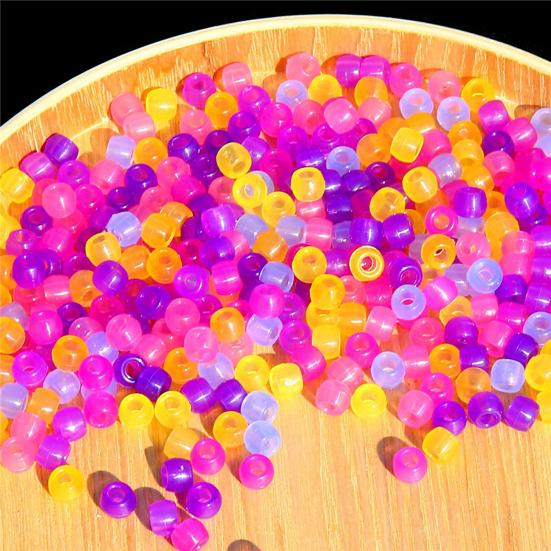 100Pcs/Bag Acrylic Pony Beads Color-Changing Glow In The Dark Exquisite Mixed Colors Round Beads DIY Making Accessories Necklace Making Loose Beads