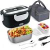 Electric Lunch Box: 12V/24V/110V Portable Food Warmer with 1.5L Leakproof Stainless Container & Insulated Bag for Car/Home