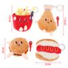1Pc Food Plush Keychain Hamburger  Dog French Fries Stuffed Doll Pendant Toy