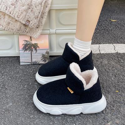 Мужские тапочки, женские зимние теплые плюшевые зимние ботинки из ЭВА для дома и улицы, ботильоны без застежек, повседневная обувь на толстой подошве и платформе