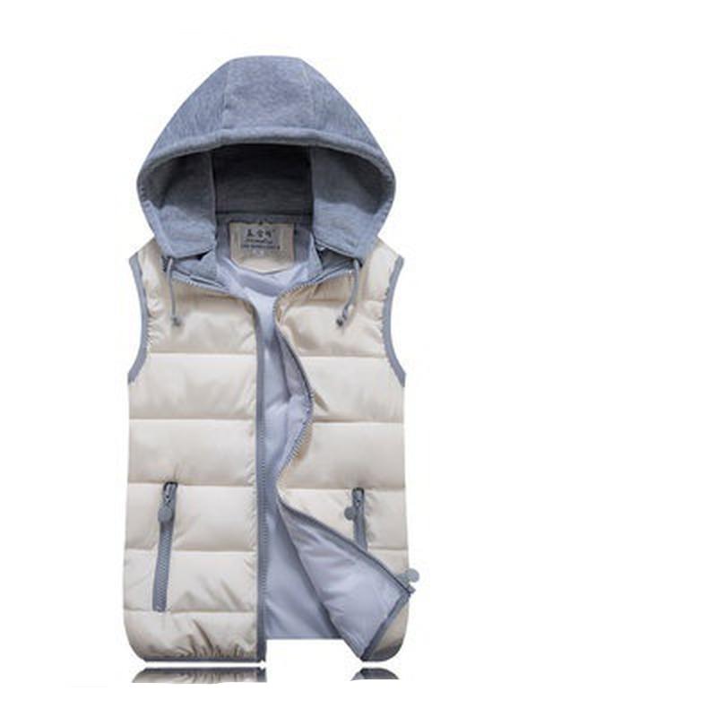 Женский жилет с капюшоном, весенне-осенний теплый жилет с хлопковой подкладкой, базовое пальто без рукавов на молнии