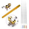 Portable Pocket Telescopic Mini Fishing Pole Pen Shape Folded Fishing Rod with Reel Wheel
