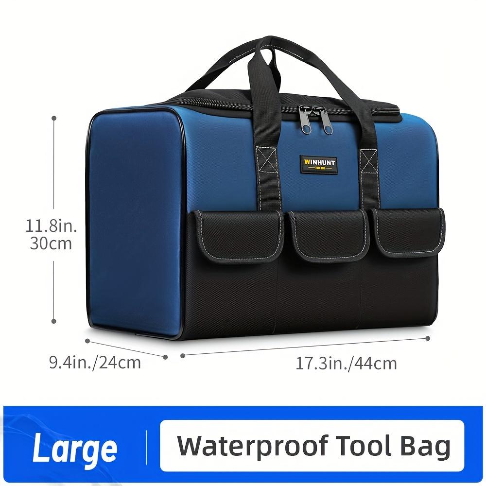 Heavy Duty Tool Bag with Wide Mouth for Tool Storage, Carrier and Organizer, Tool Bag for Men, Wide Mouth Tool Bag with Inside Pockets