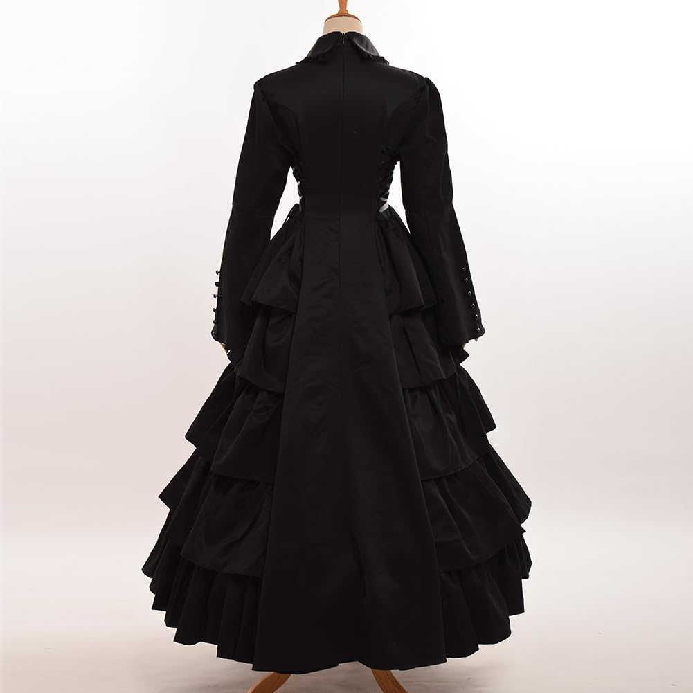 Gothic Lolita Medieval European Long Plus Stage Costume [FAD-4U] Dress, Black, Style, Sleeves, Size, Cosplay, Costume, Halloween, Photography,