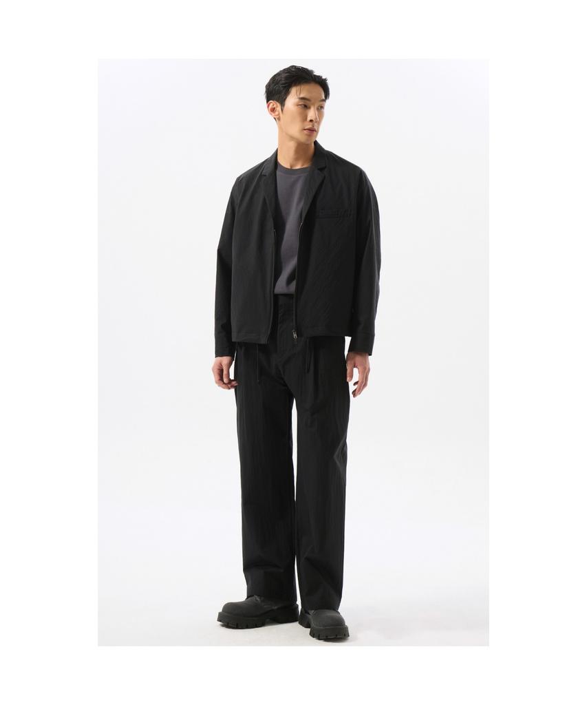 Customellow Black Zip Lapel Jacket Cwjam25441Bkx