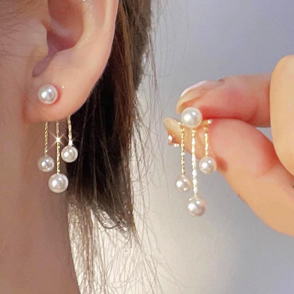 925 Silver Needle Korean Fashion Long Chain Tassel Earrings For Women Metal Earing Jewelry Trending Women's Drop Earrings