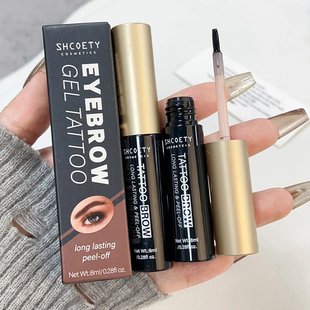 Waterproof Peel-off Eyebrow Gel Tint Semi Permanent Tearing Off Eyebrow Tattoo Enhancers Natural Lasting Dyeing Brow Cosmetics