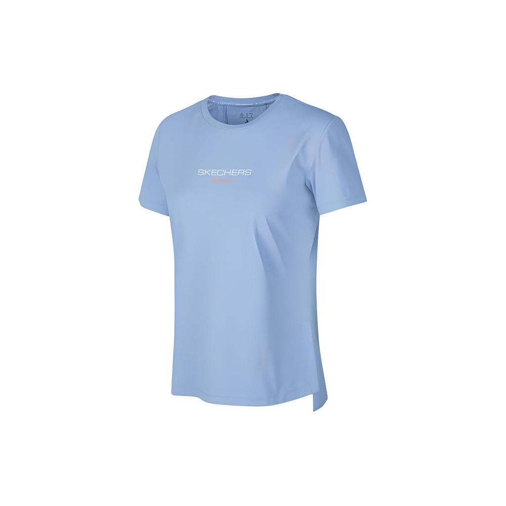 Skechers Letter Round Neck Pullover Comfortable Moisture Wicking Quick Dry Short Sleeve T-Shirt Women T-Shirts Light-Purple P224W012-010F