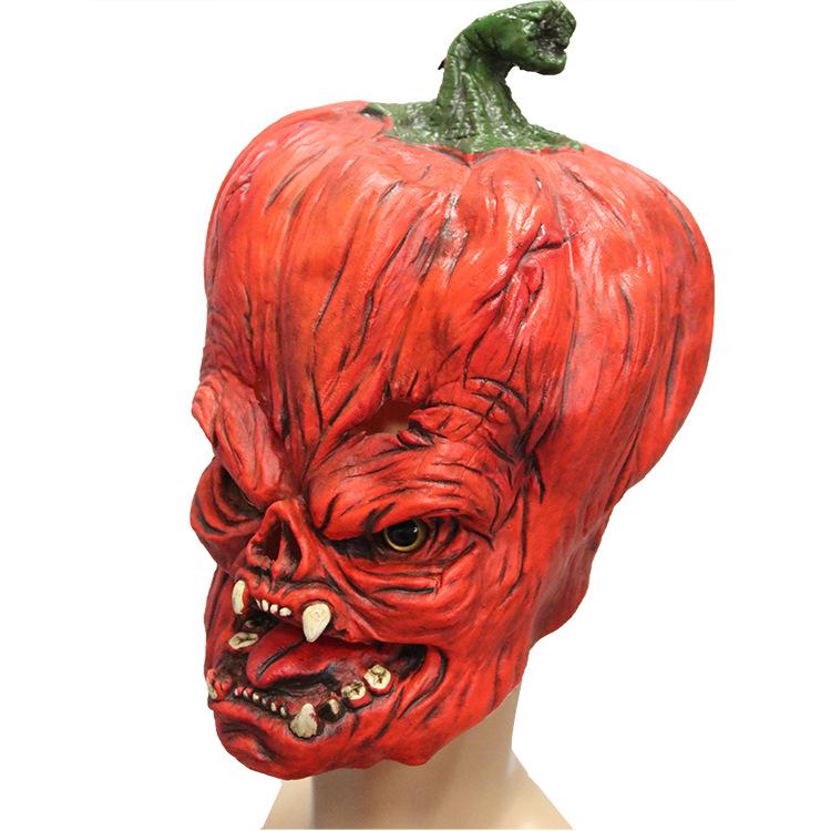 Red Pumpkin Mask Halloween role-playing cospla Latex pumpkin headgear horror prop ghost