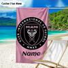 Custom Name Beach Towel International Miami Football Club Beach Towel, Suitable for Camping, Travel, Beach Accessories, Super Absorbent, Family Gift
