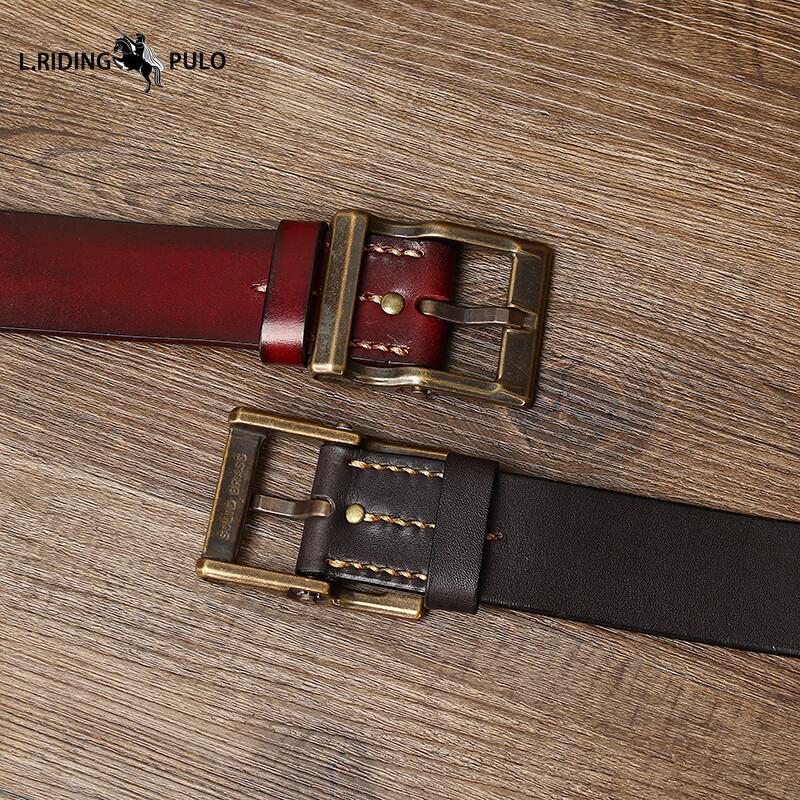 High-end Light Luxury Retro Pure Handmade First Layer Cowhide Belt Men's Fashionable All-match Genuine Leather Belt