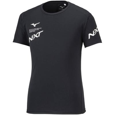 Mizuno Тренировочная футболка для волейбола N-XT, с коротким рукавом, отводящая влагу, быстросохнущая, не стесняющая движений, V2MA2007, Черный/Белый, Размер M