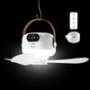 Portable Ceiling Fan Outdoor Camping Fan Tent Ventilator Cooler Rechargeable Electric Fan  Remote Control 3 Gears LED Lighting