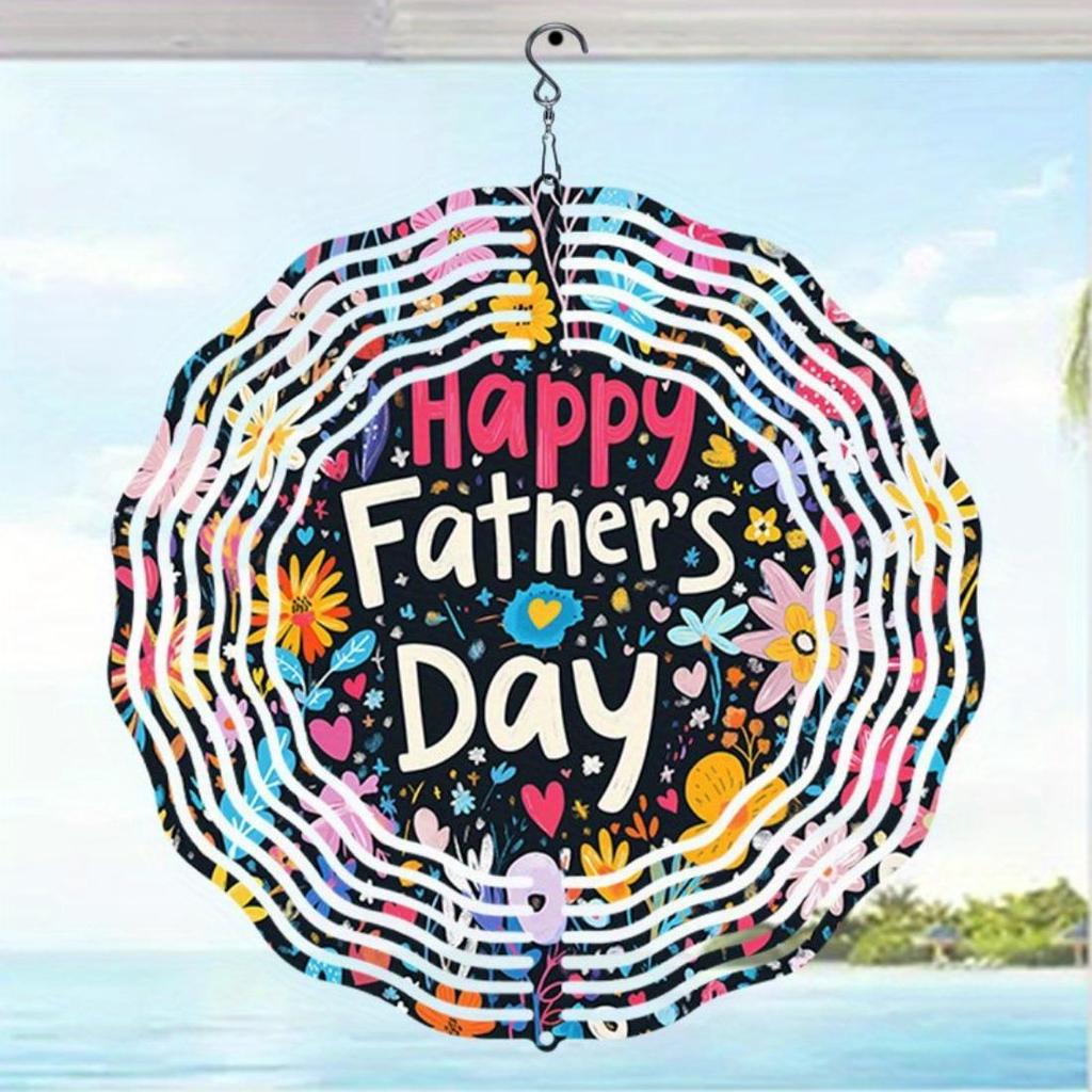 1 шт. Подвеска-колокольчик «Мандала» с дизайном «С Днем отца» – Яркий цветочный узор, Металлическая конструкция