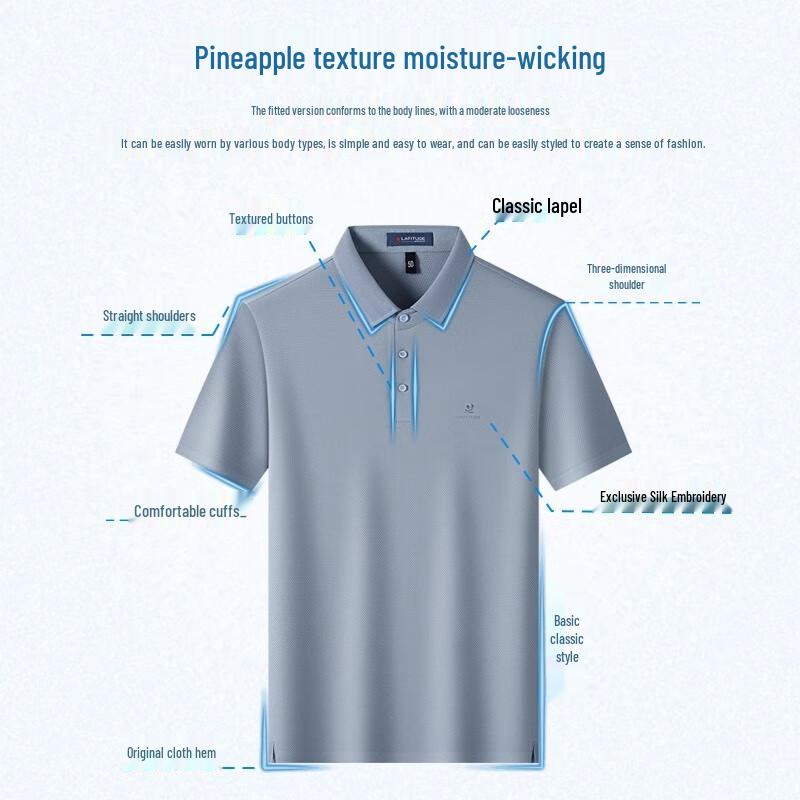 MONTAGUT Men's Short-Sleeve Breathable Cooling Polo Shirt