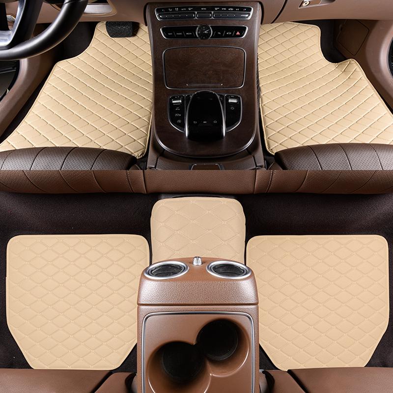 Auto Floor Leather Carpet Liner Waterproof/Dustproof /Skidproof Mat Pad Universal Car Floor Mats Front  Rear Carpet Mat Waterproof Dustproof Skidproof