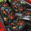 Чехлы на сиденья автомобиля Bulopur Black Boho Цветочные, Только для передних сидений, для женщин и мужчин, с карманом-органайзером, для автомобилей, внедорожников, грузовиков, седанов