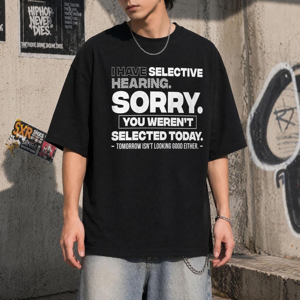 I Have Selective Hearing Shirt, Funny Quote shirt, Funny Sarcasm Tee, Sarcastic Attitude Tee, Y2k Vintage 70s T-shirt (Unisex, runs small)