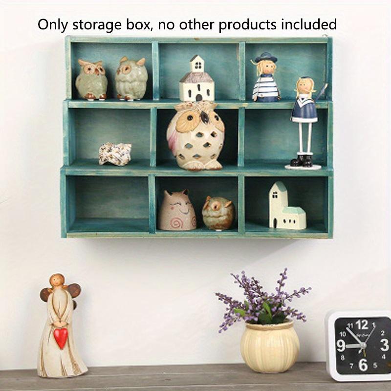 1 шт., красная/синяя, 9-секционная, винтажная деревянная настенная стойка для хранения, настольная, высококачественная стойка для демонстрации ювелирных изделий и предметов коллекционирования.