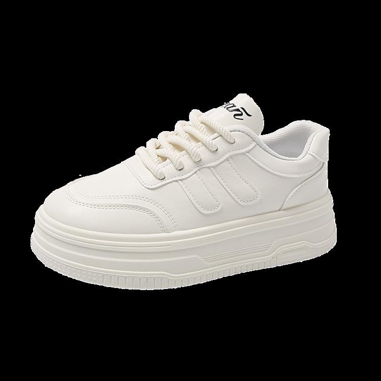 Белые простые туфли на платформе, белые туфли, женская обувь 2024 года, весна и осень, новая универсальная обувь, нишевая студенческая повседневная обувь для досок